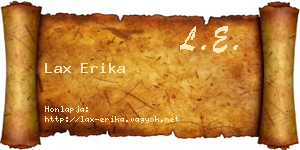 Lax Erika névjegykártya